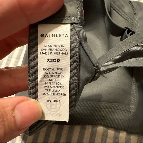 Athleta‎ ADVANCE ZIP FRONT BRA Gray 32 DD - Picture 6 of 10
